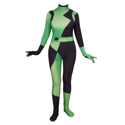 Kim Possible Shego Jumpsuit Zentai Disfraz de Cosplay Halloween
