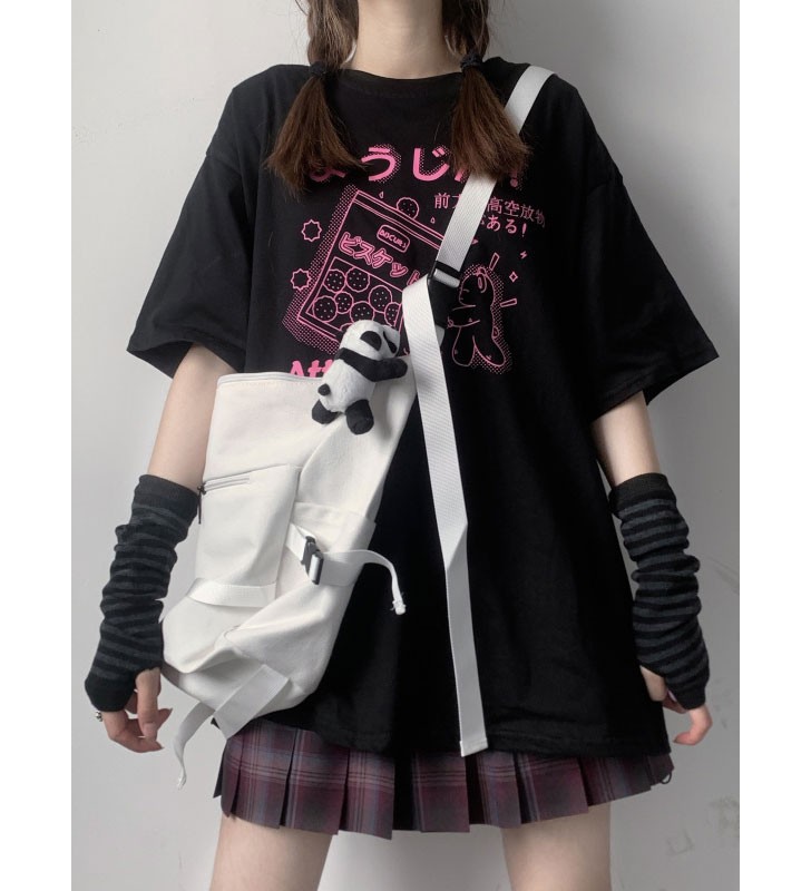 Blusa Lolita Para Mujer Cuello Joya Manga Corta Camiseta De Poliéster Negro Halloween Halloween